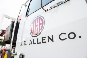 Door of Truck showing J.E.Allen Logo